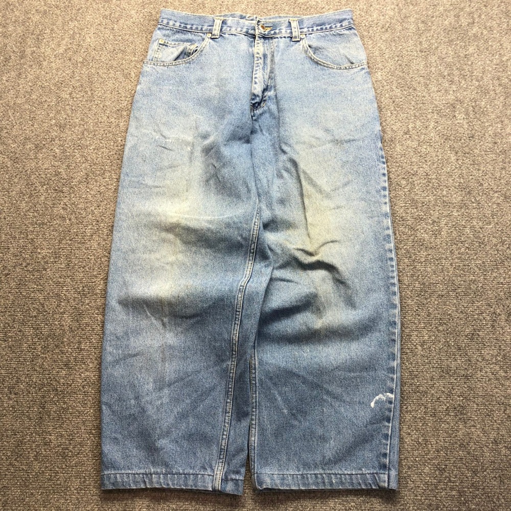 Vintage Old Navy Blue Jeans Carpenter Pants Light Wash Distressed Mens 33x26